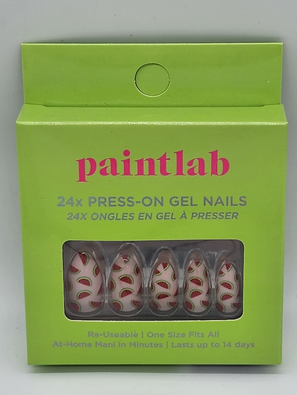 PaintLab Pink Watermelon Press-On Gel Nails - 24 Pack